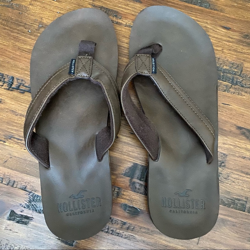Hollister Flip Flops Sandals in Brown Size 11/12